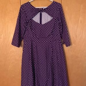 Purple Polka Dot Dress with Pockets